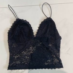 Black lace bustier top